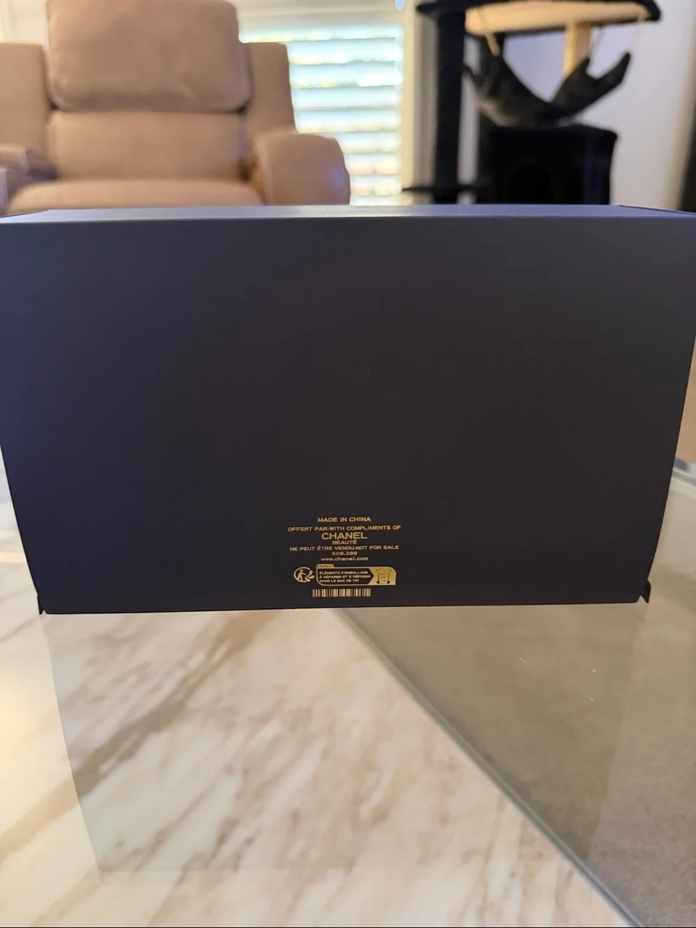 Chanel• NWT Navy Felt Holiday Edition Cosmetic Pouch with Logo Box